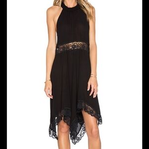 FREE PEOPLE BLACK GO LIGHTLY SLIP DRESS SZ XS